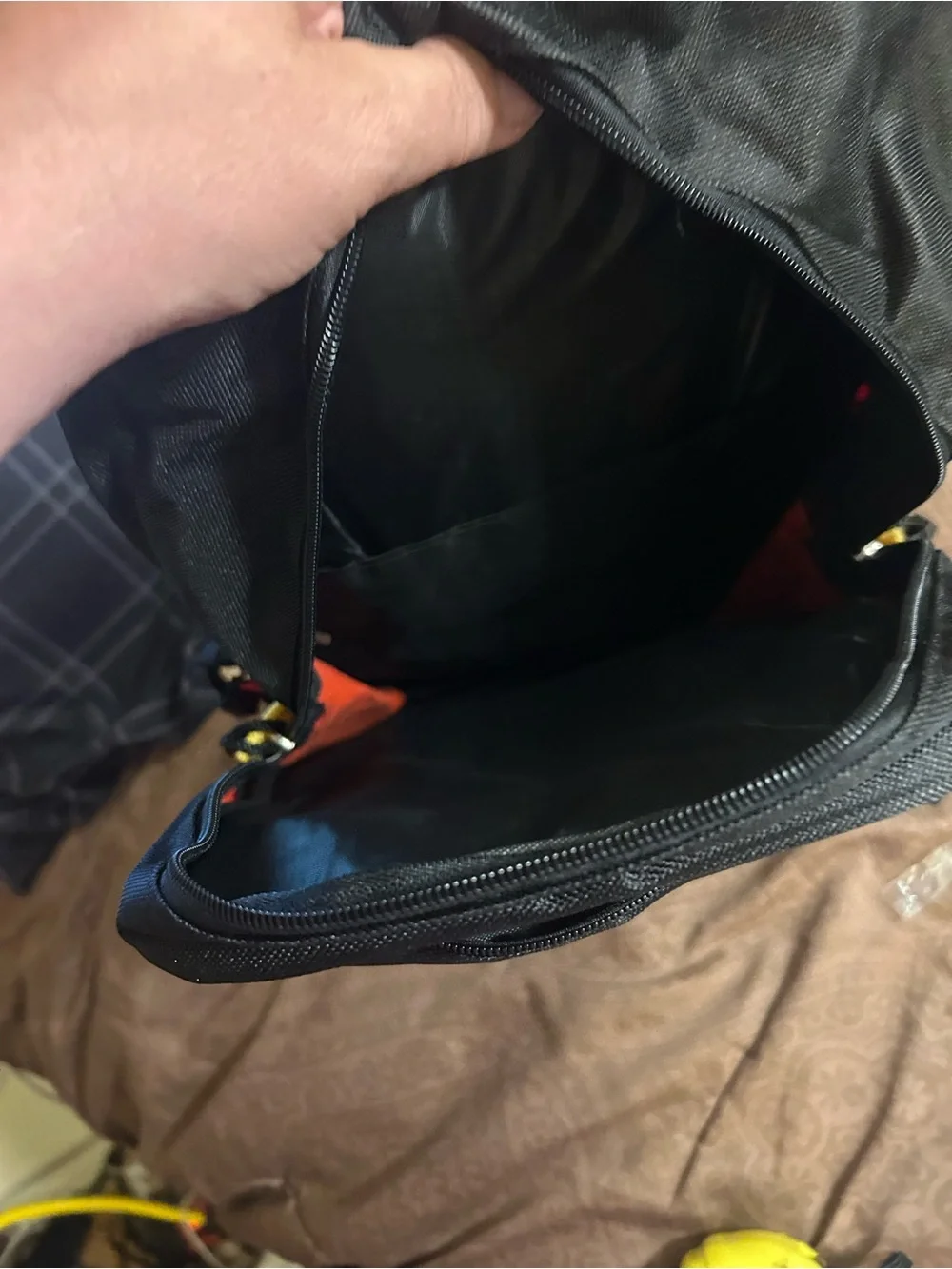 Men's Black & Orange Backpack - Versatile Daily Pack